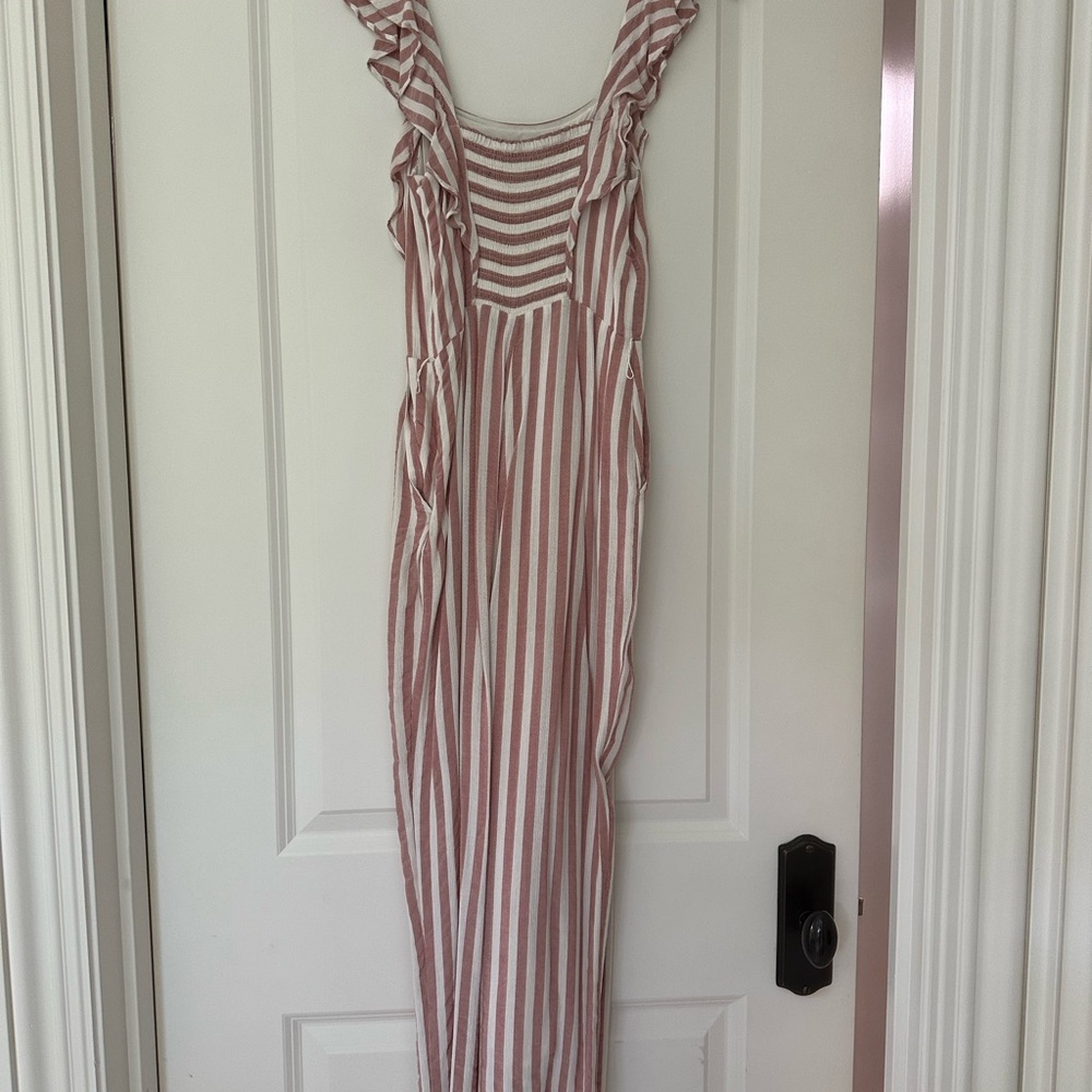 Striped Ruffle Jumpsuit